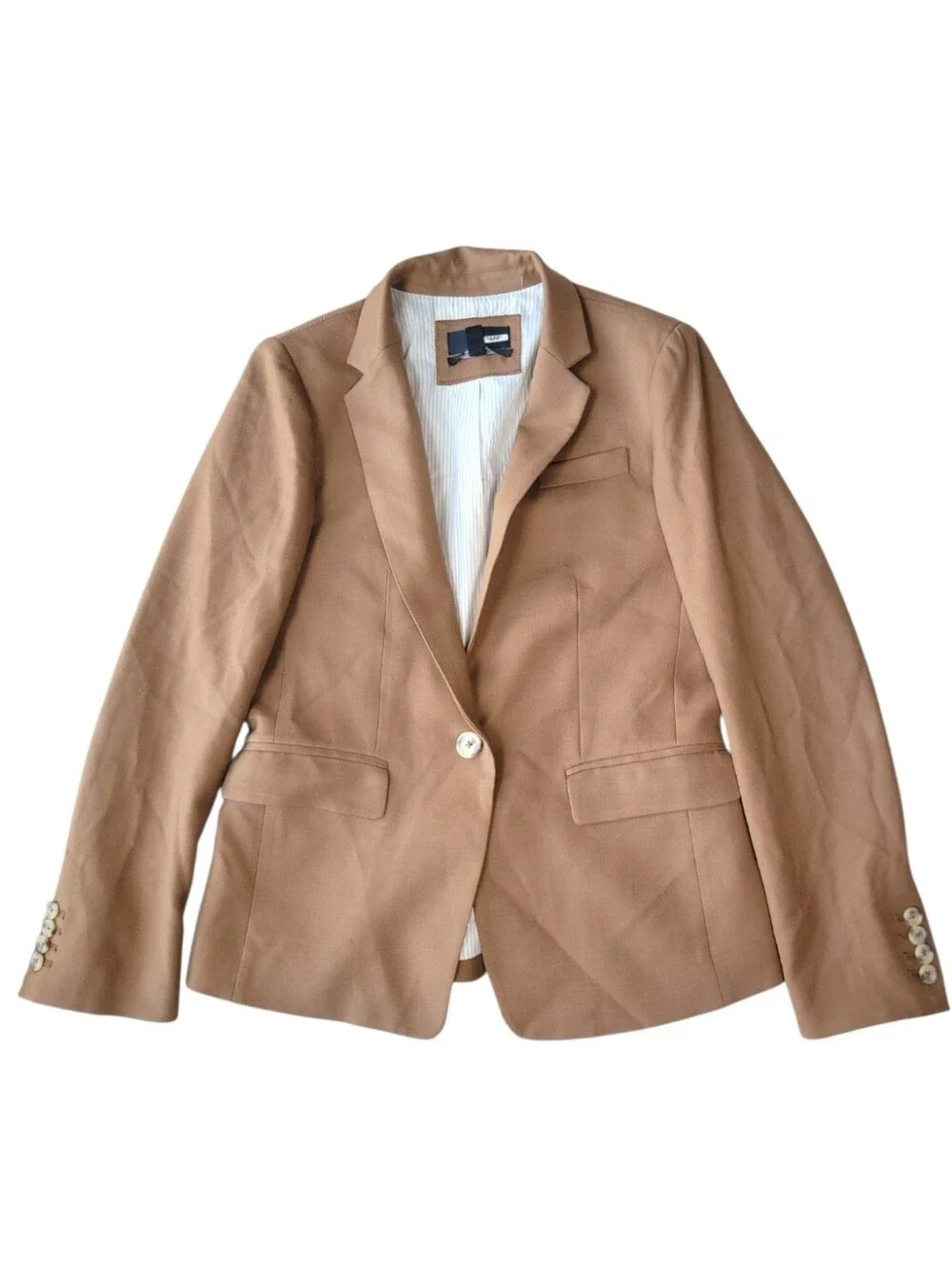 J.Crew Regent Blazer Camel Tan Wool Blend Classic Preppy Luxury Size 2